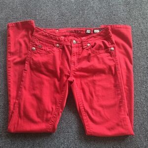 Miss Me Red Denim Jeans | Silver Accents | Size 29
